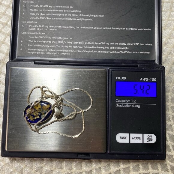 Vintage 925 Sterling Silver Pressed Flower Pendant – Italy MJI Chain – 15.5” - Picture 6 of 11